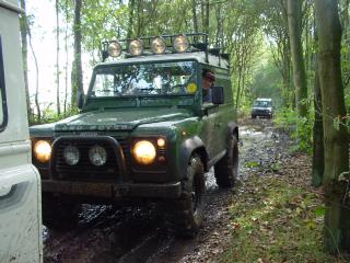 Long mud path. See us coming? Paul driving.